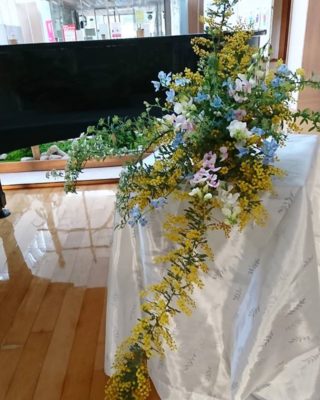 講演と花生け　鳥取県智頭町にて