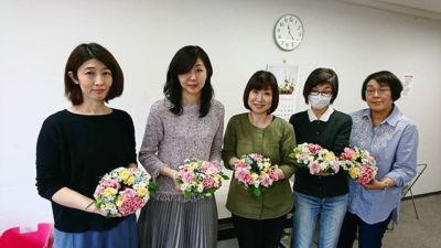 母の日に贈るリース　講習